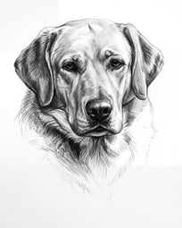 Pet portrait in charcoal style, soft smudged tone and dark strokes