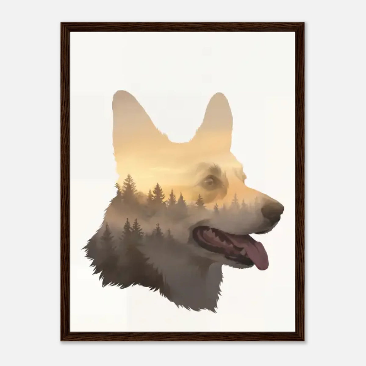 60x80-Dark Wood Framed Canvas