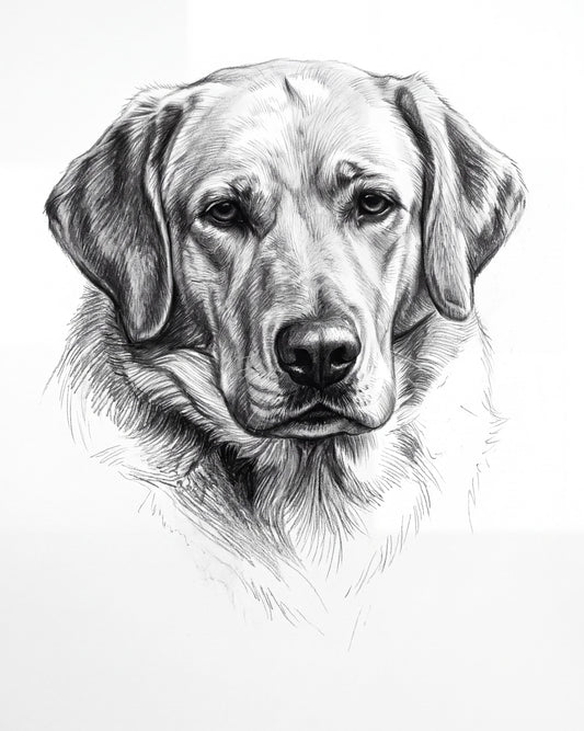 Charcoal custom pet portrait